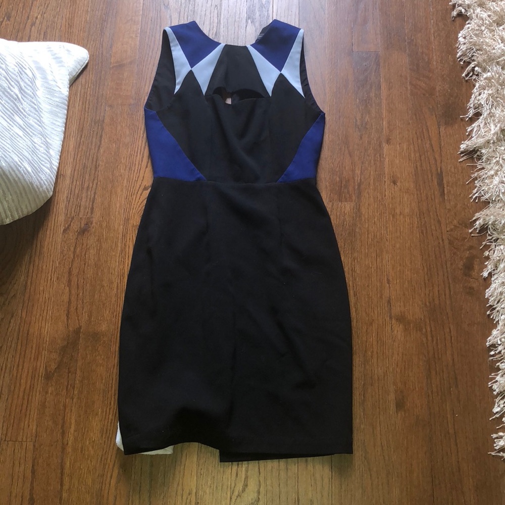 Blue and Black bcbgmaxazria dress